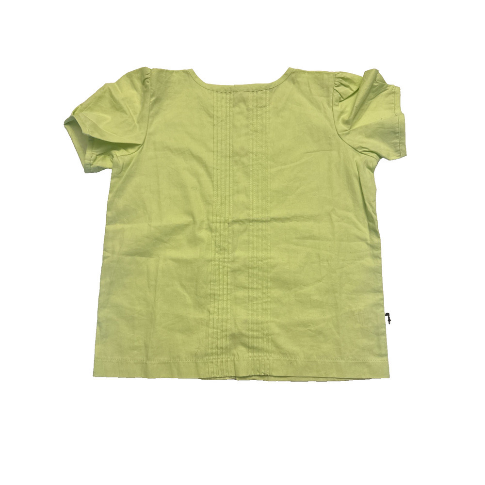 Lacey Lane Girls Green Top Size 5 Short Sleeve Button Back Blouse
